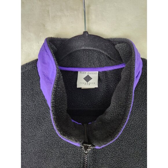 Vintage 90’s Black Diamond Sugarbush Black/Purple Full Zip Up Fleece Ski USA XL - Picture 4 of 13